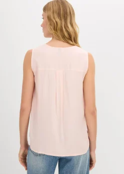 Blusa sin mangas de viscosa suave