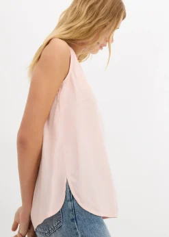 Blusa sin mangas de viscosa suave