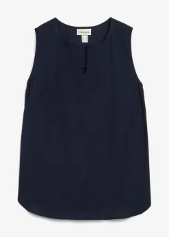 Blusa sin mangas de viscosa suave