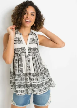 Blusa sin mangas de viscosa suave