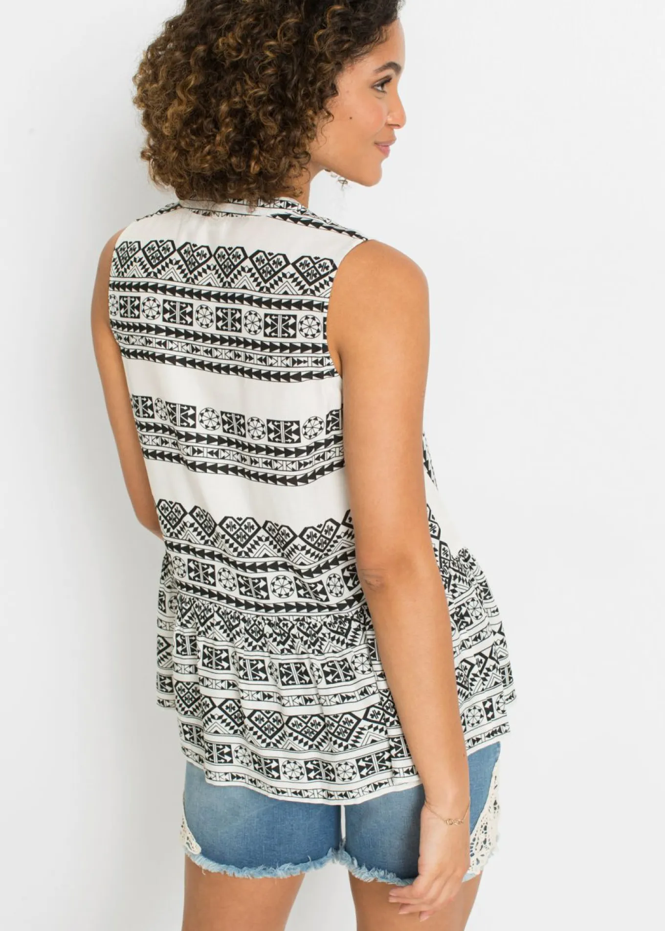 Blusa sin mangas de viscosa suave