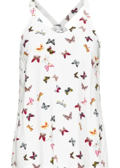 Blusa sin mangas de viscosa pura