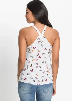 Blusa sin mangas de viscosa pura