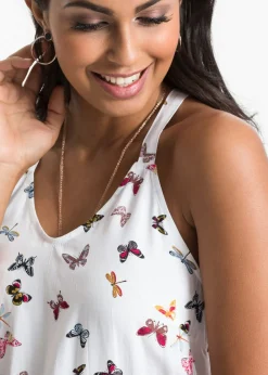 Blusa sin mangas de viscosa pura