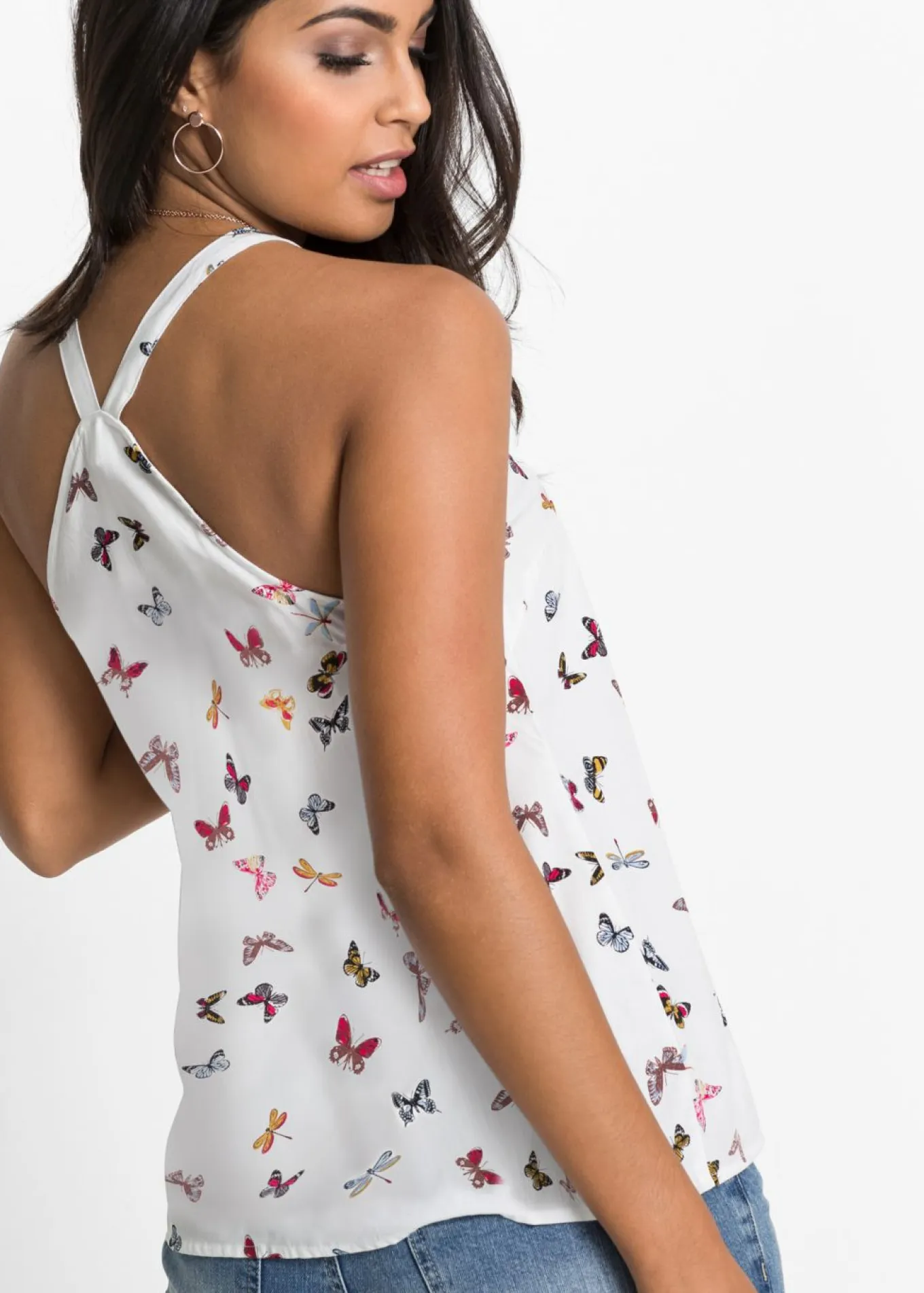Blusa sin mangas de viscosa pura
