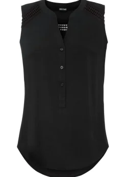 Blusa sin mangas de viscosa pura