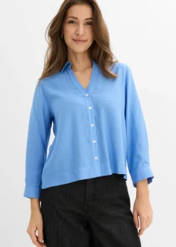 Blusa tipo boxy de mezcla de viscosa