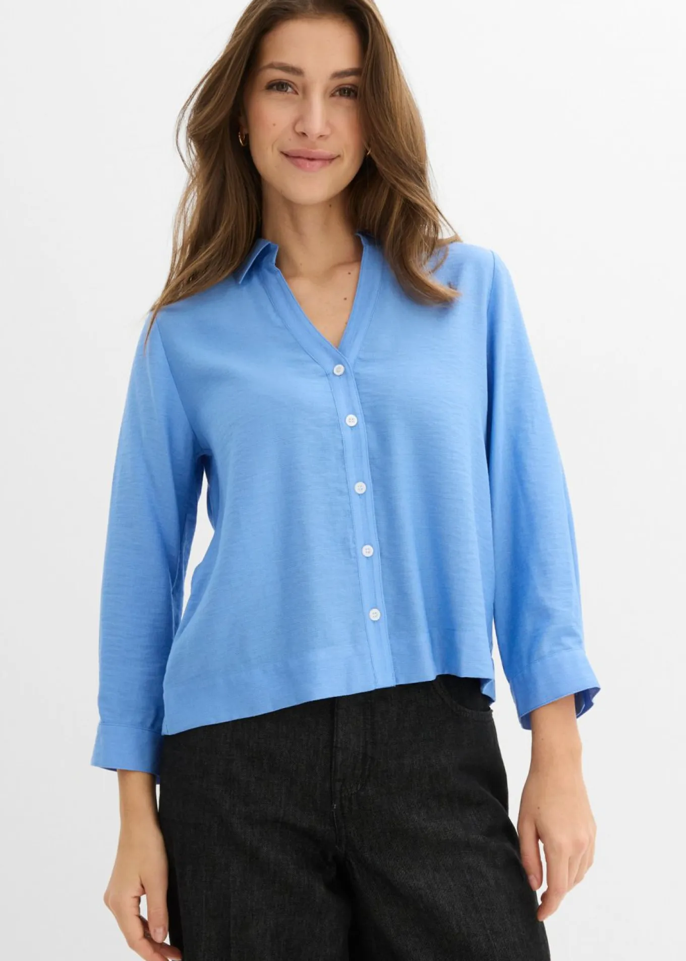Blusa tipo boxy de mezcla de viscosa