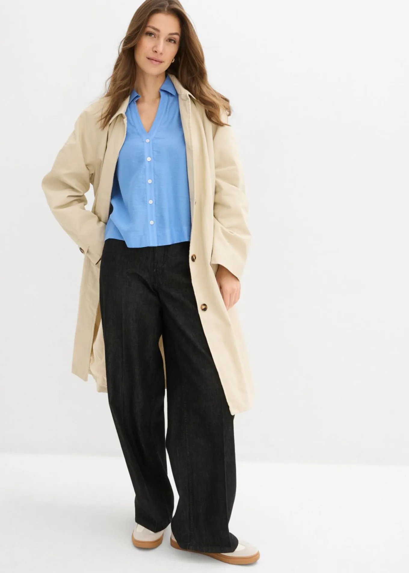Blusa tipo boxy de mezcla de viscosa