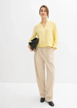 Blusa tipo boxy de mezcla de viscosa