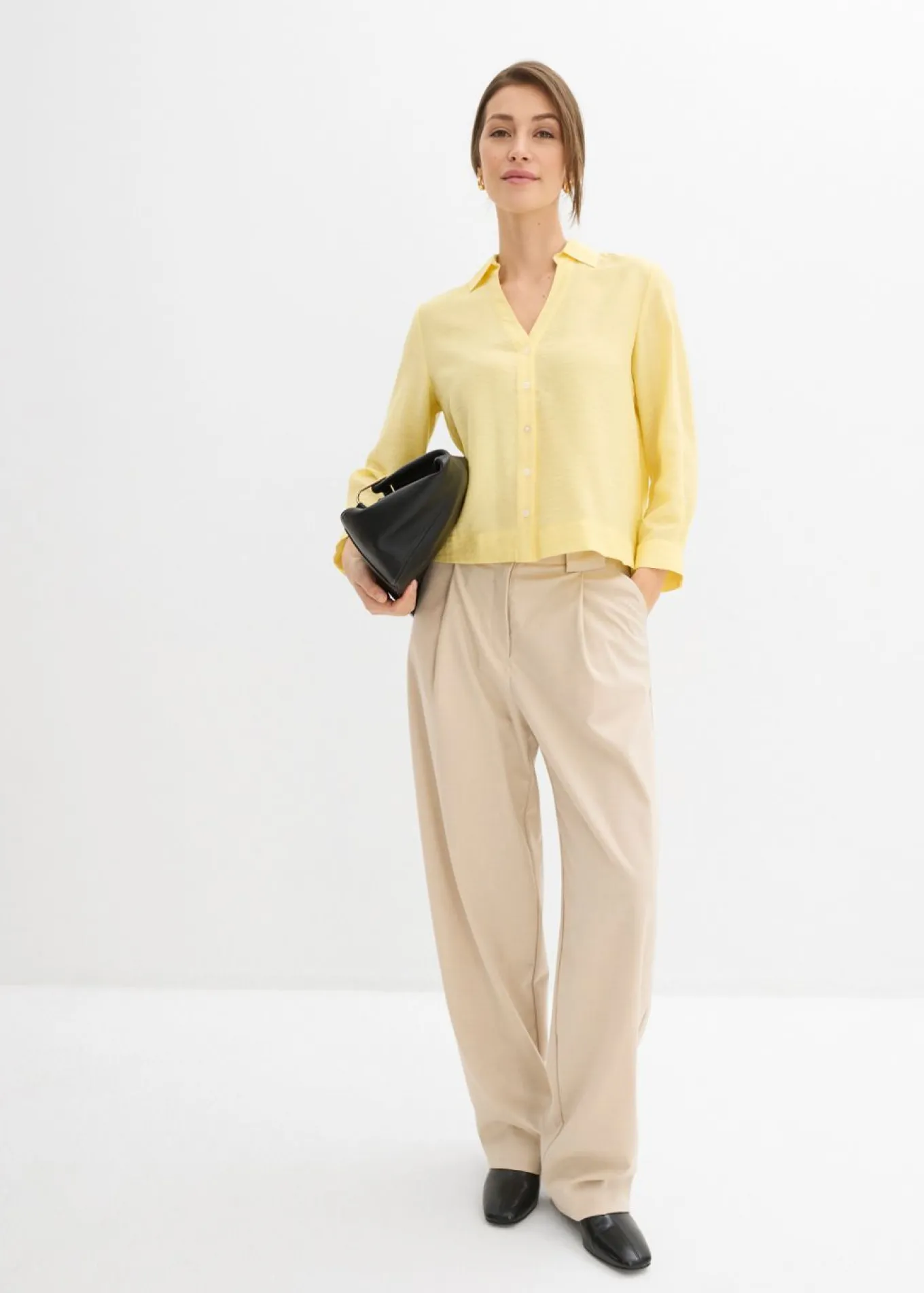 Blusa tipo boxy de mezcla de viscosa