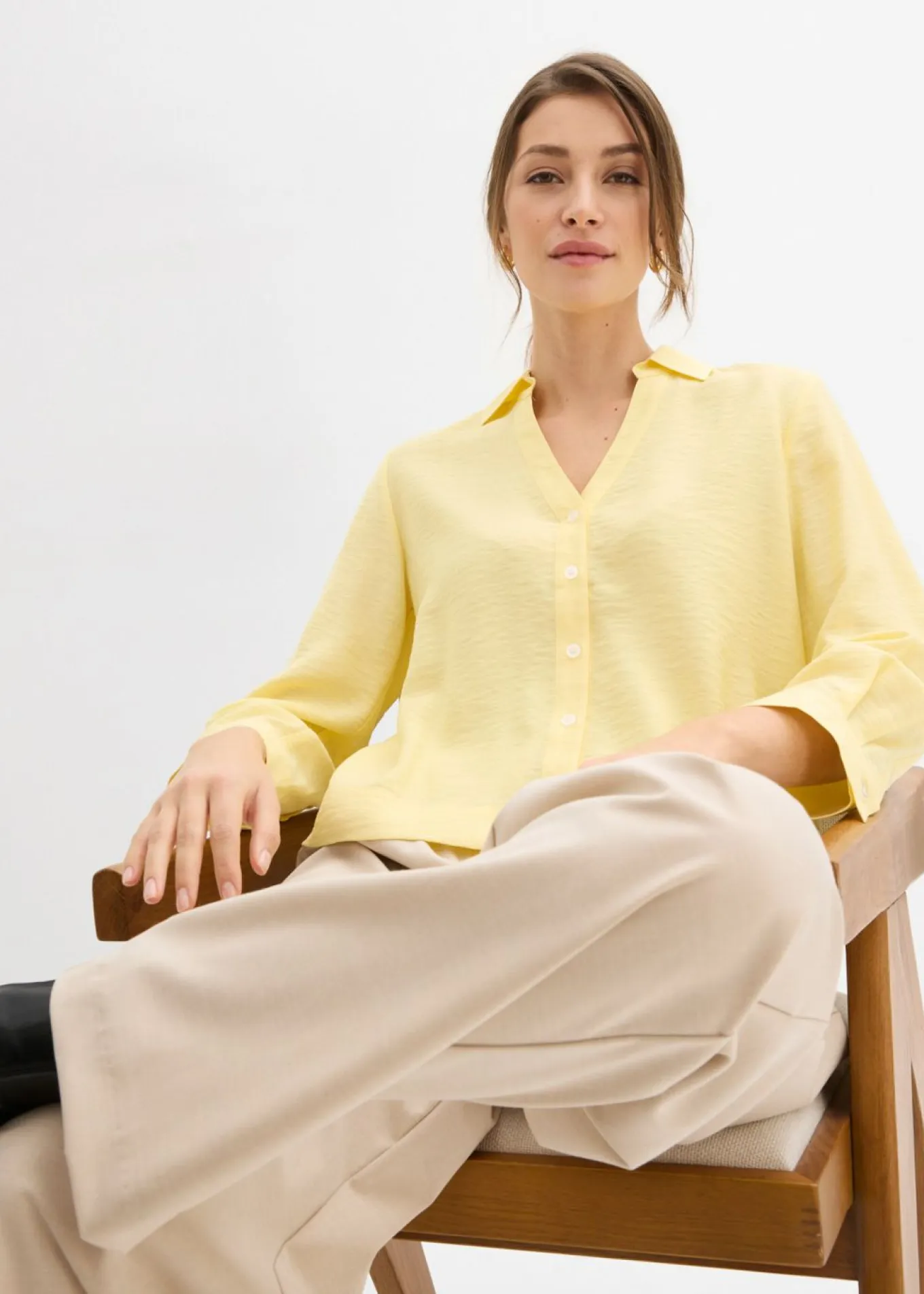 Blusa tipo boxy de mezcla de viscosa
