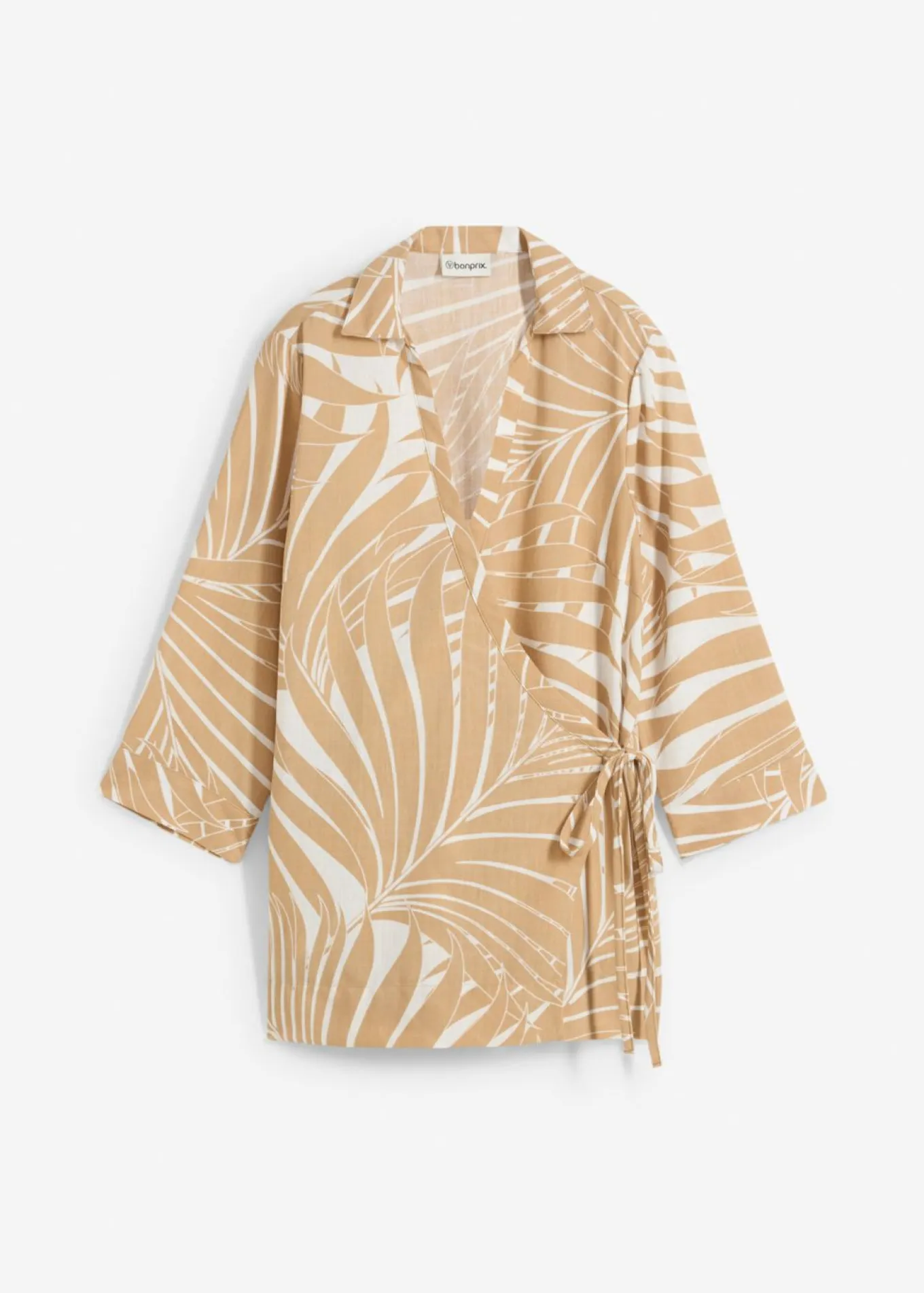 Blusa tipo kimono con aspecto de lino