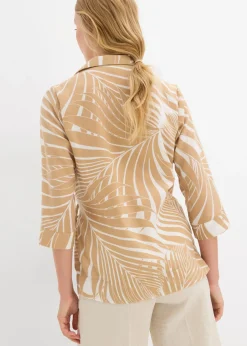 Blusa tipo kimono con aspecto de lino
