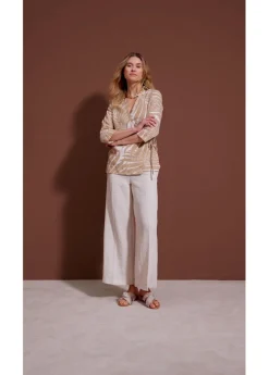 Blusa tipo kimono con aspecto de lino