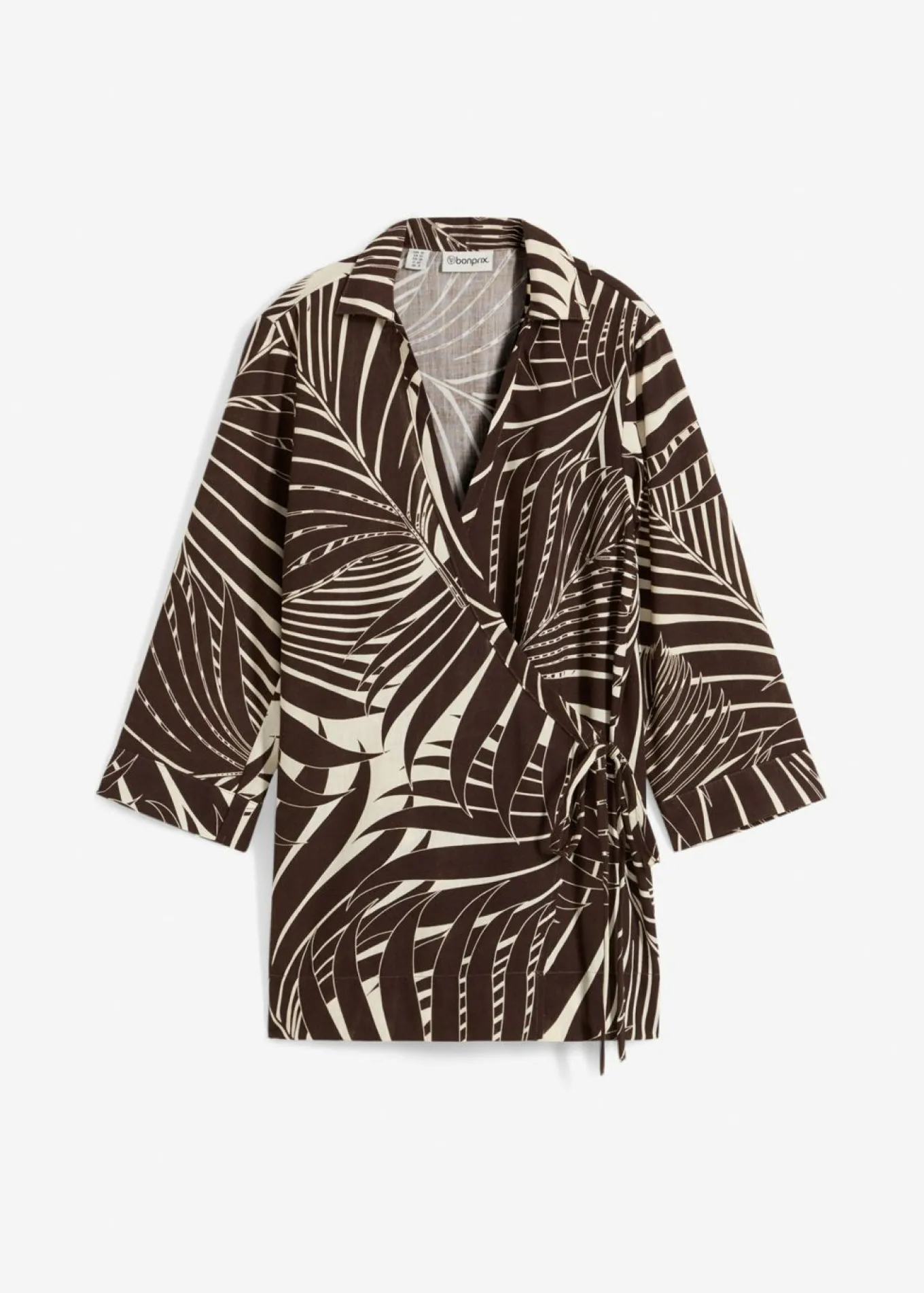 Blusa tipo kimono con aspecto de lino