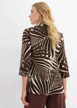 Blusa tipo kimono con aspecto de lino