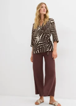Blusa tipo kimono con aspecto de lino