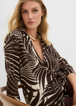 Blusa tipo kimono con aspecto de lino