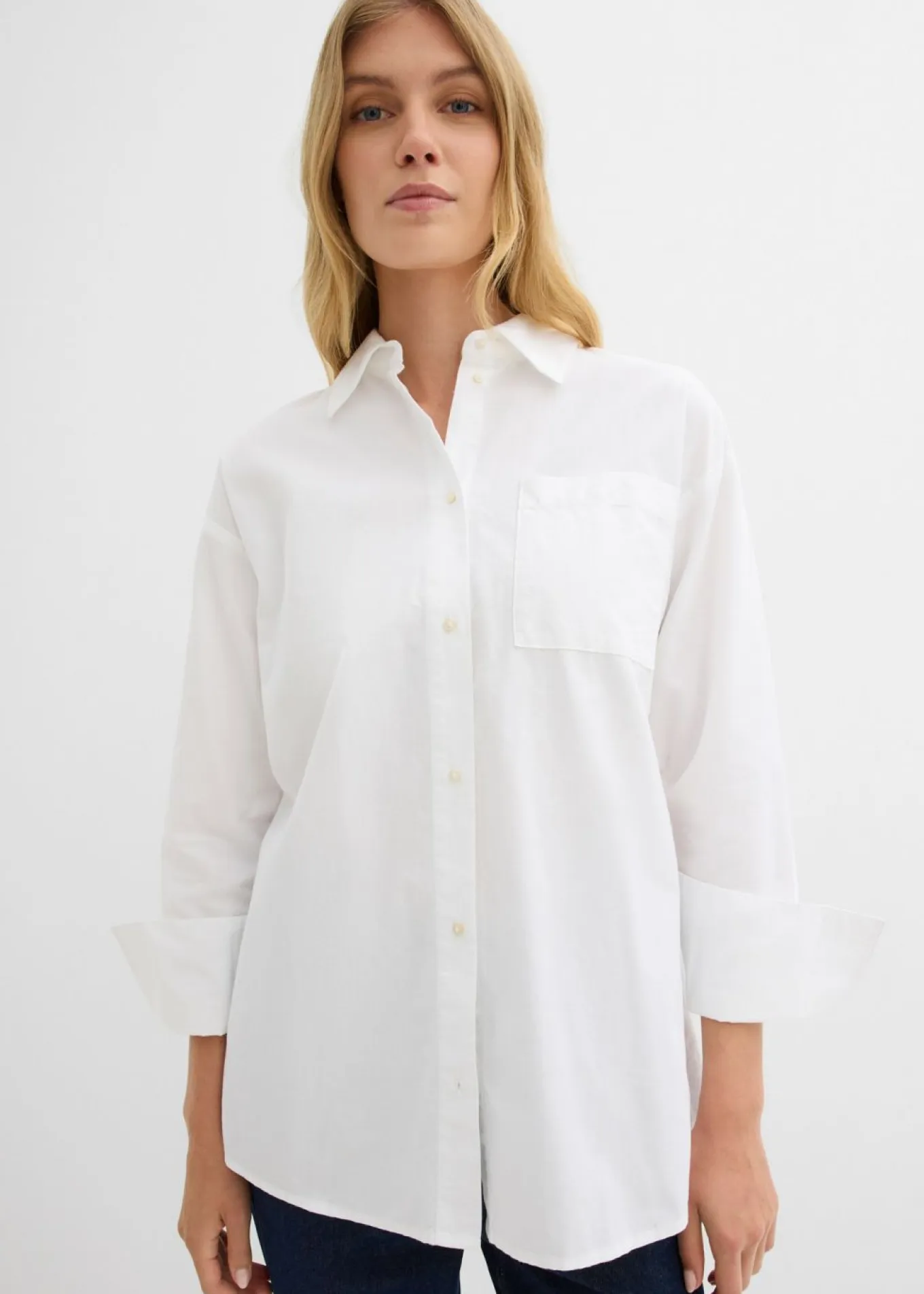 Blusa tipo Oxford de algodón orgánico