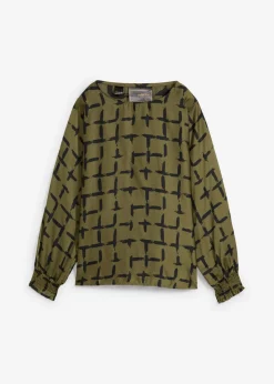 Blusa tipo túnica con mangas de murciélago