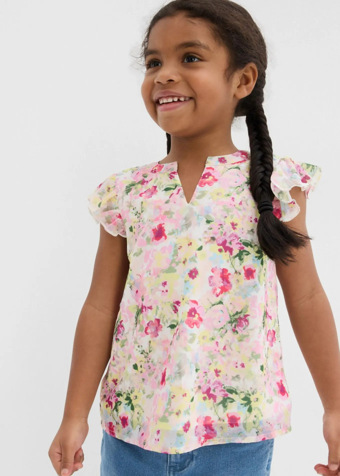 Blusa tipo túnica con volantes