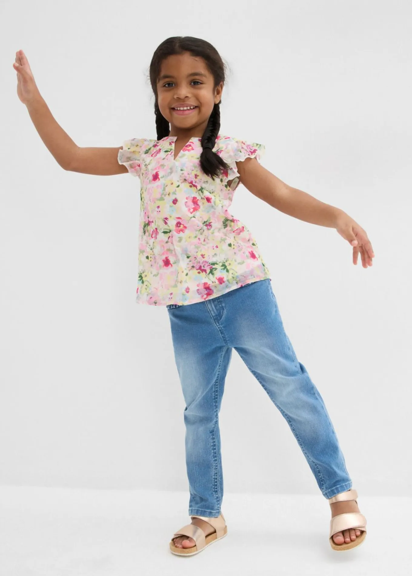 Blusa tipo túnica con volantes