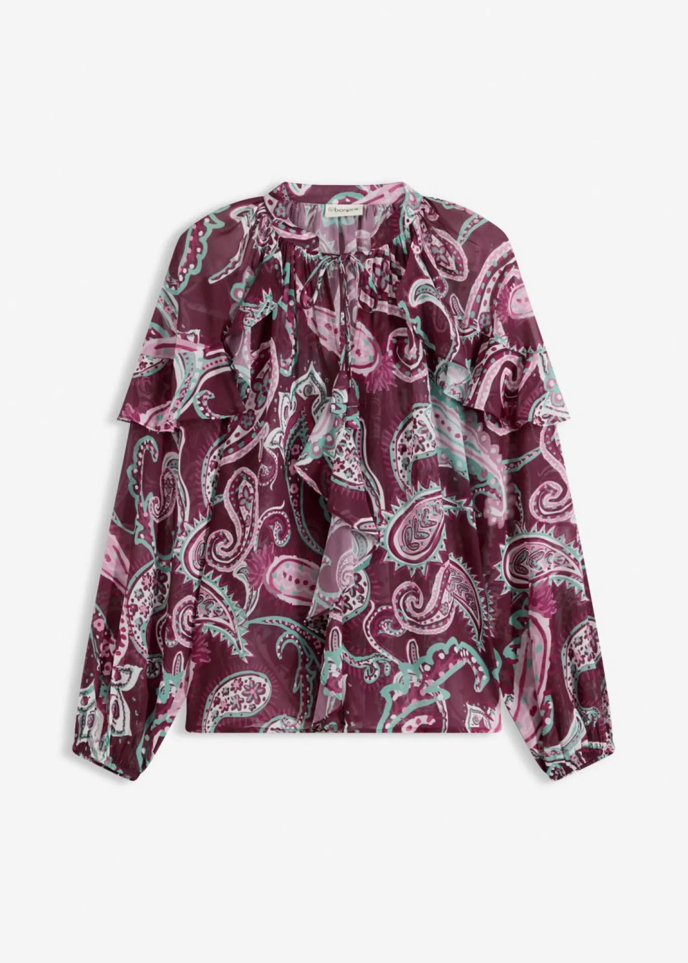 Blusa tipo túnica con volantes