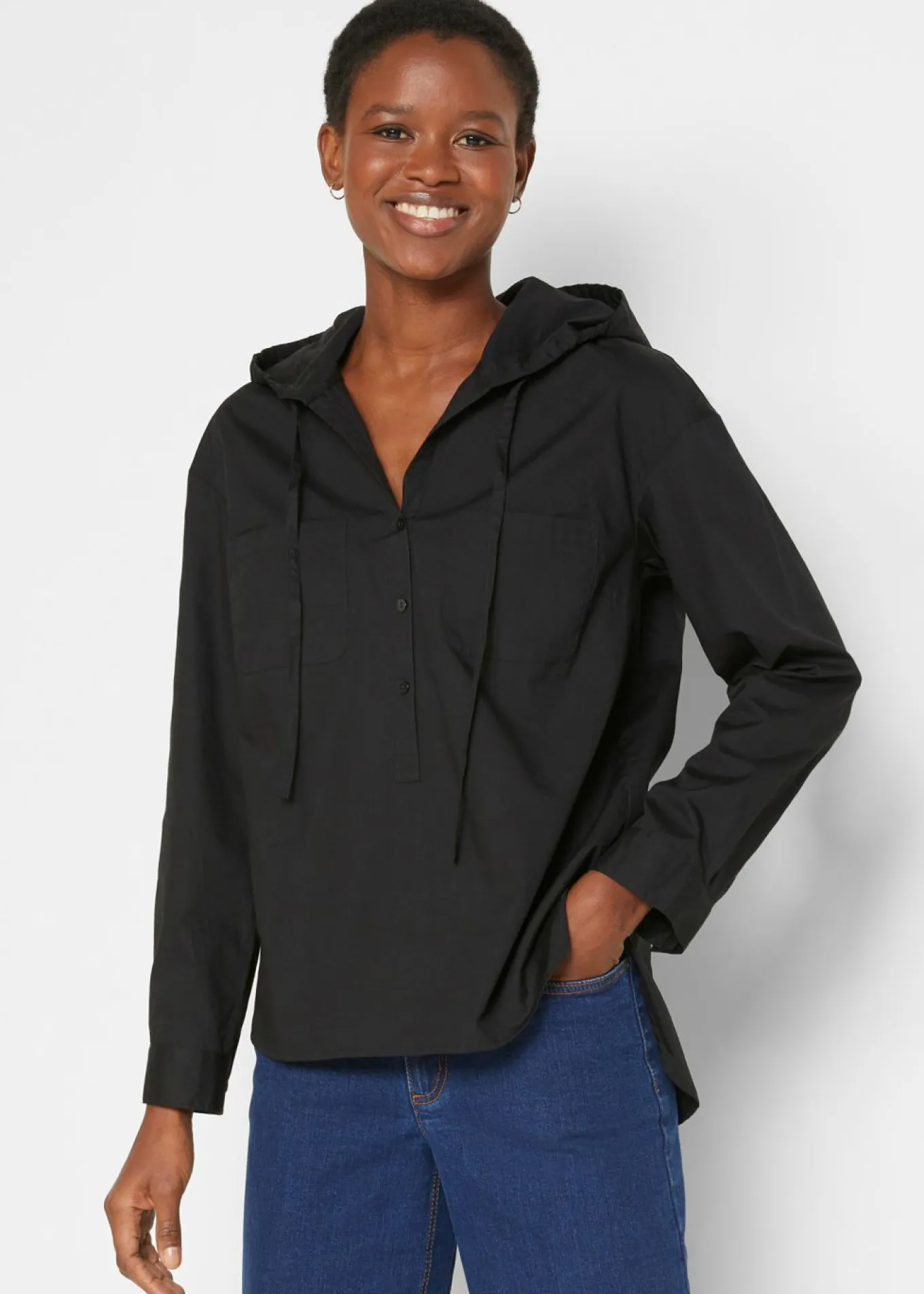 Blusa tipo túnica de algodón orgánico puro