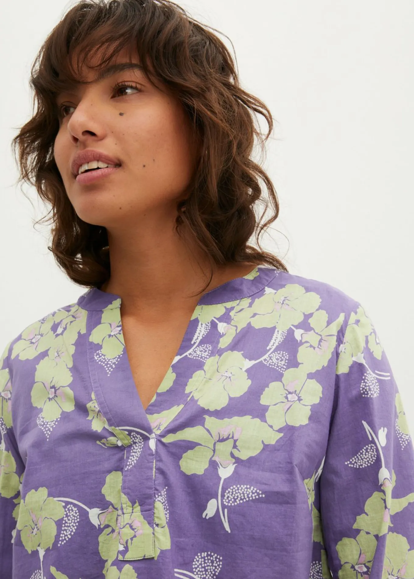 Blusa tipo túnica de algodón puro
