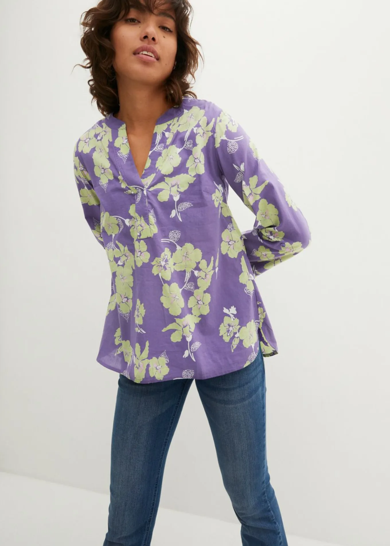 Blusa tipo túnica de algodón puro