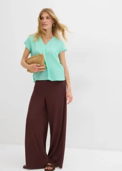 Blusa tipo túnica de mezcla de viscosa fluida