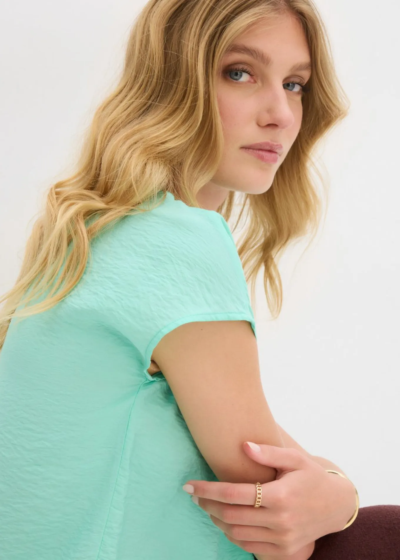 Blusa tipo túnica de mezcla de viscosa fluida