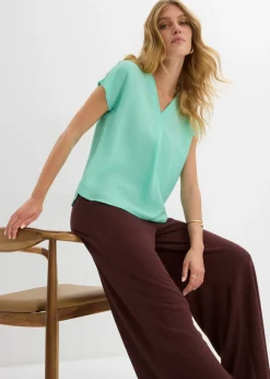Blusa tipo túnica de mezcla de viscosa fluida