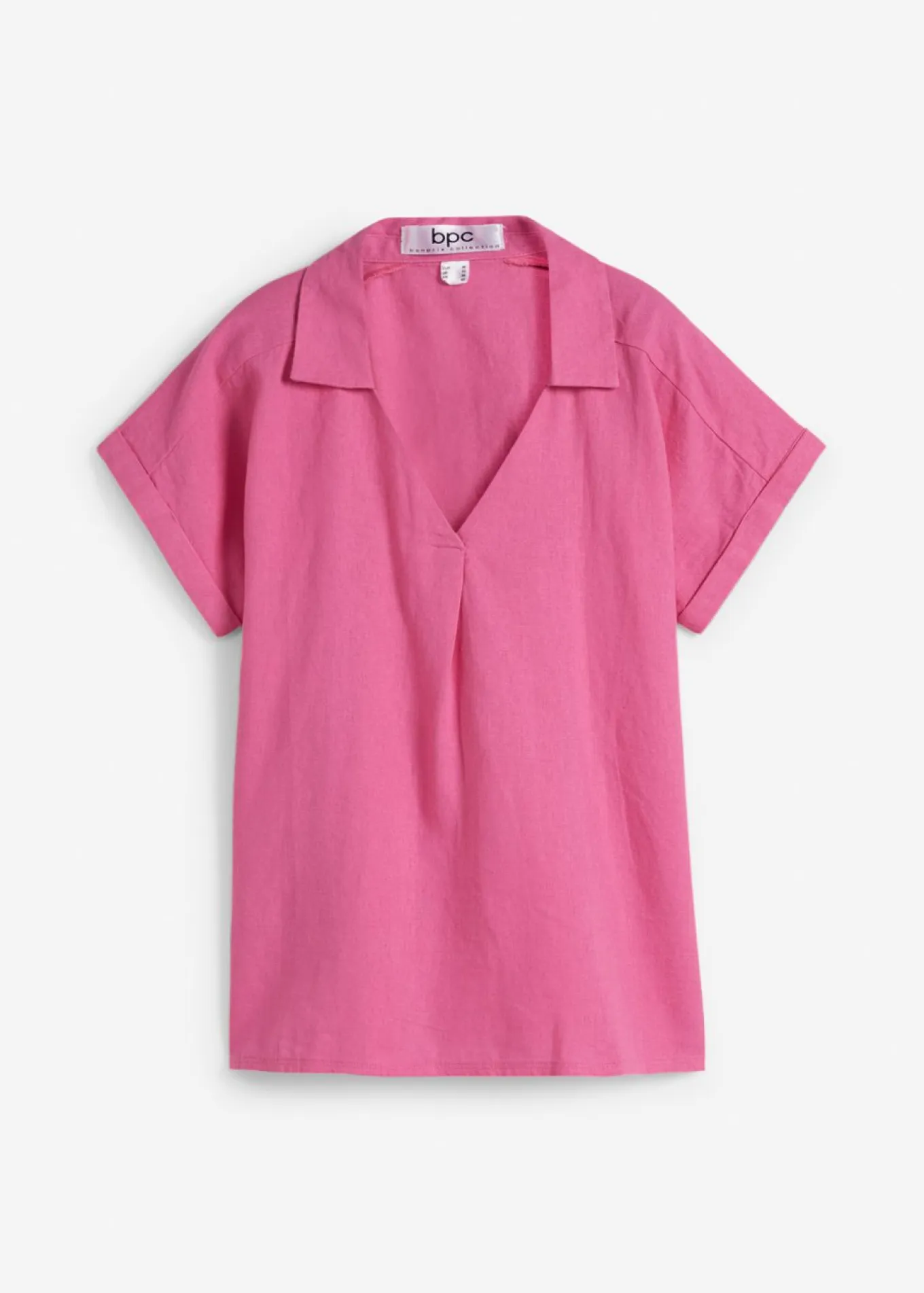 Blusa tipo túnica de mezcla de lino vaporosa