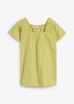 Blusa tipo túnica de milrayas de algodón