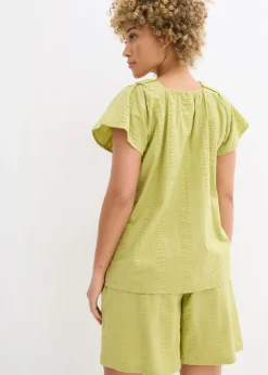 Blusa tipo túnica de milrayas de algodón