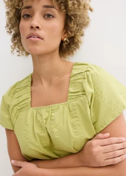 Blusa tipo túnica de milrayas de algodón