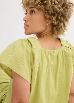 Blusa tipo túnica de milrayas de algodón