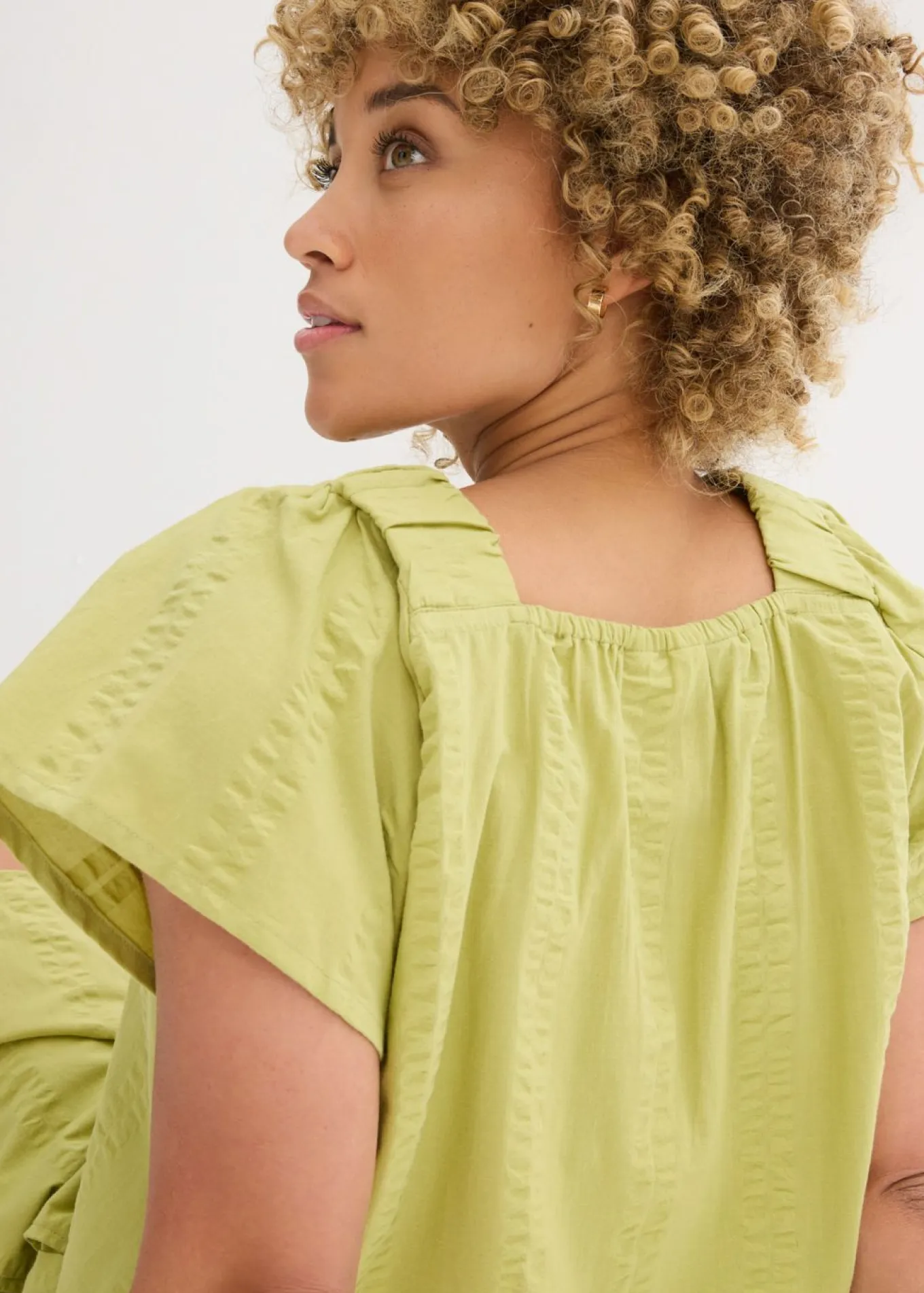 Blusa tipo túnica de milrayas de algodón