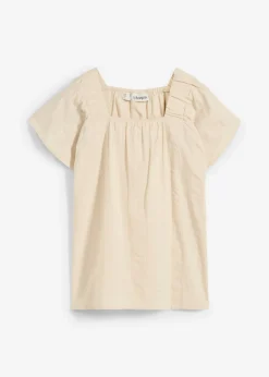Blusa tipo túnica de milrayas de algodón