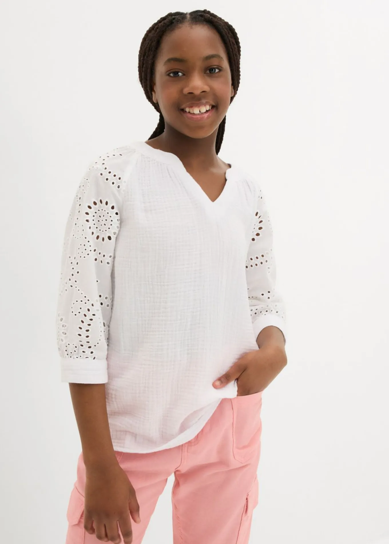 Blusa tipo túnica de muselina ligera