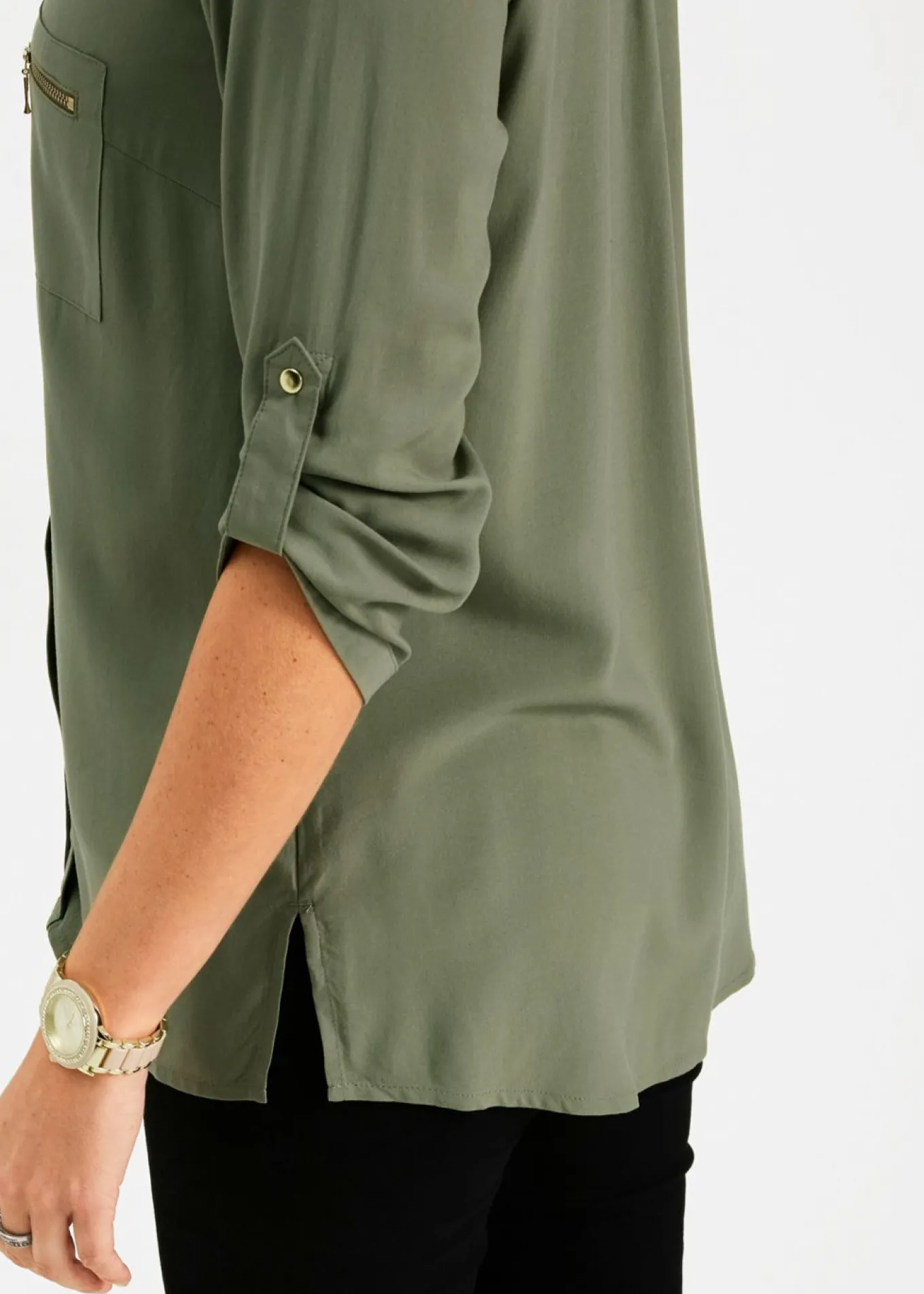 Blusa tipo túnica de viscosa fluida
