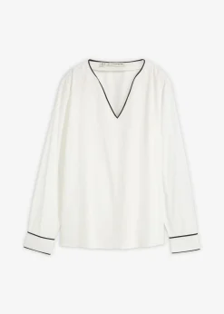 Blusa tipo túnica de viscosa fluida
