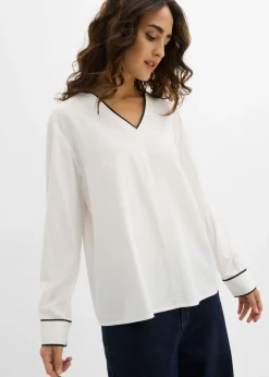 Blusa tipo túnica de viscosa fluida