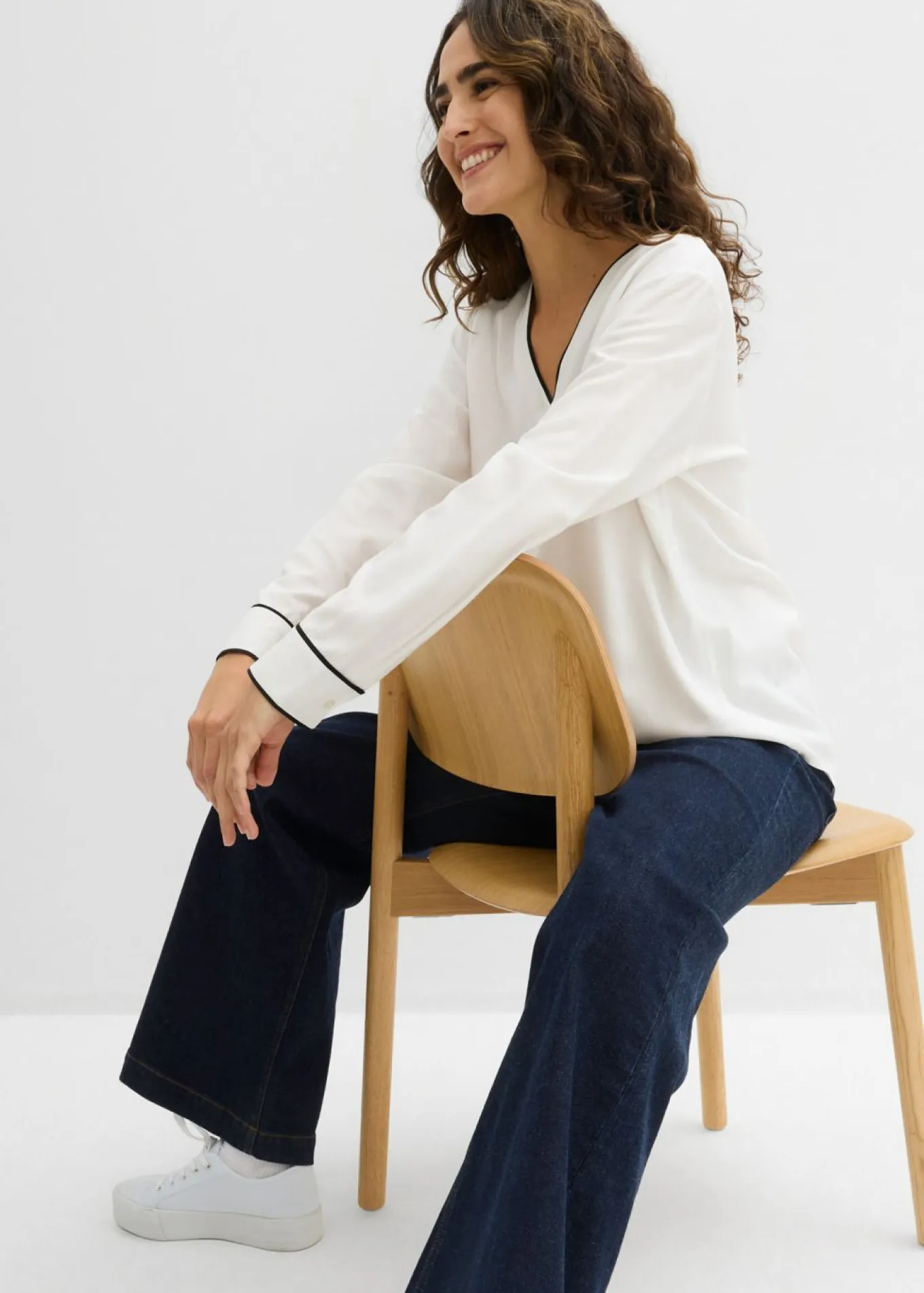 Blusa tipo túnica de viscosa fluida
