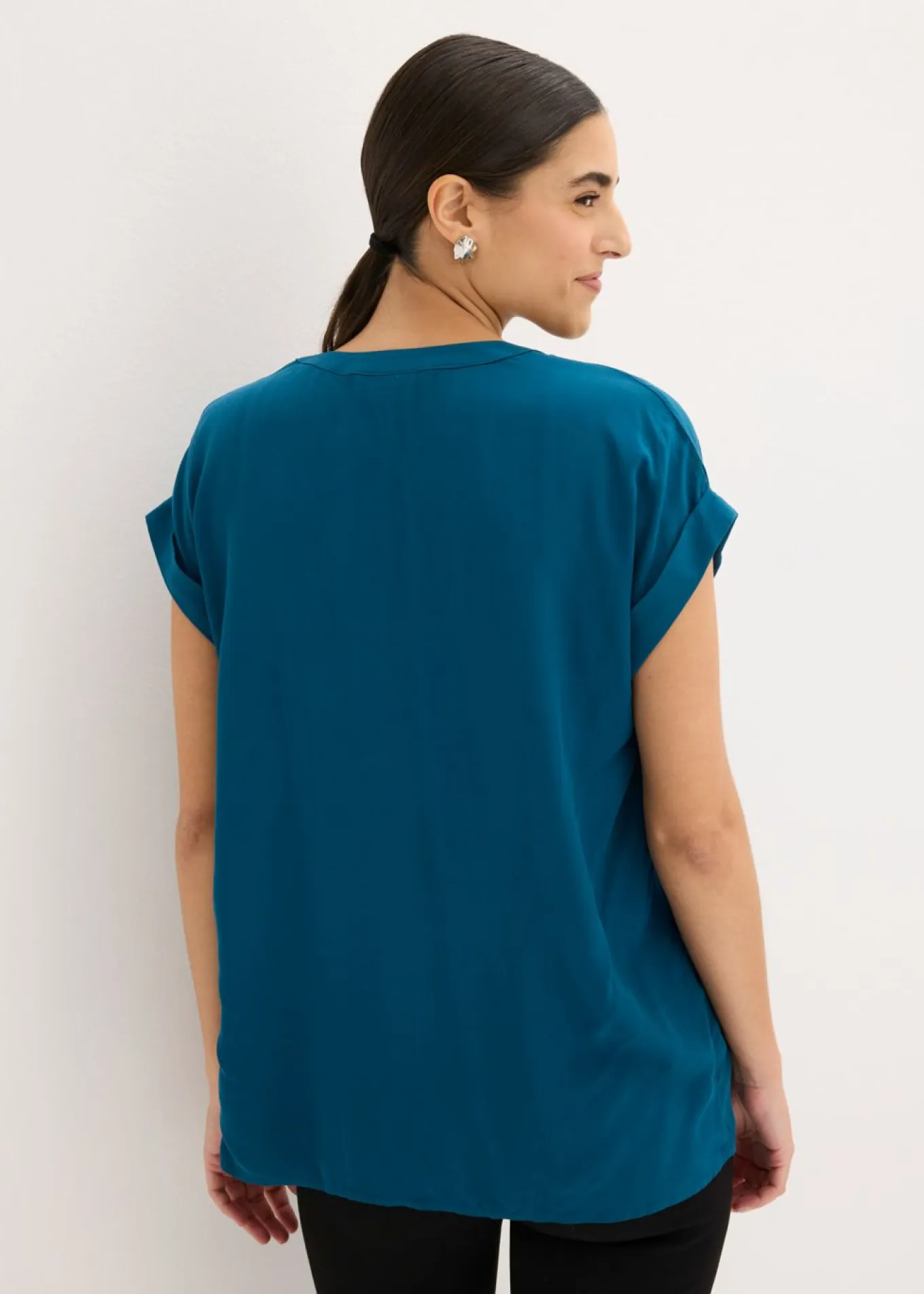 Blusa tipo túnica de viscosa pura