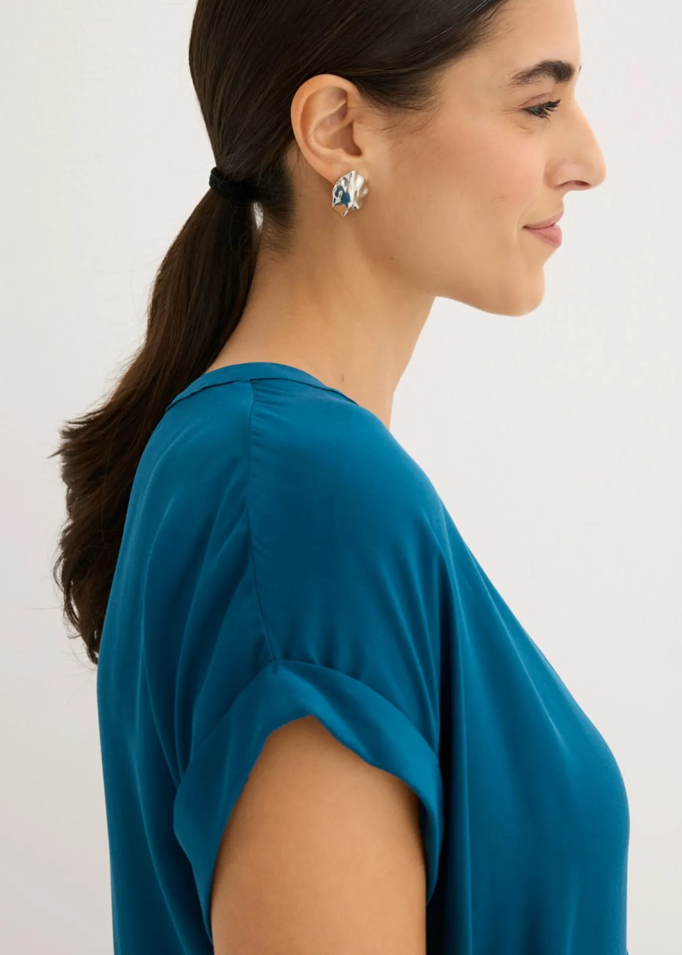 Blusa tipo túnica de viscosa pura