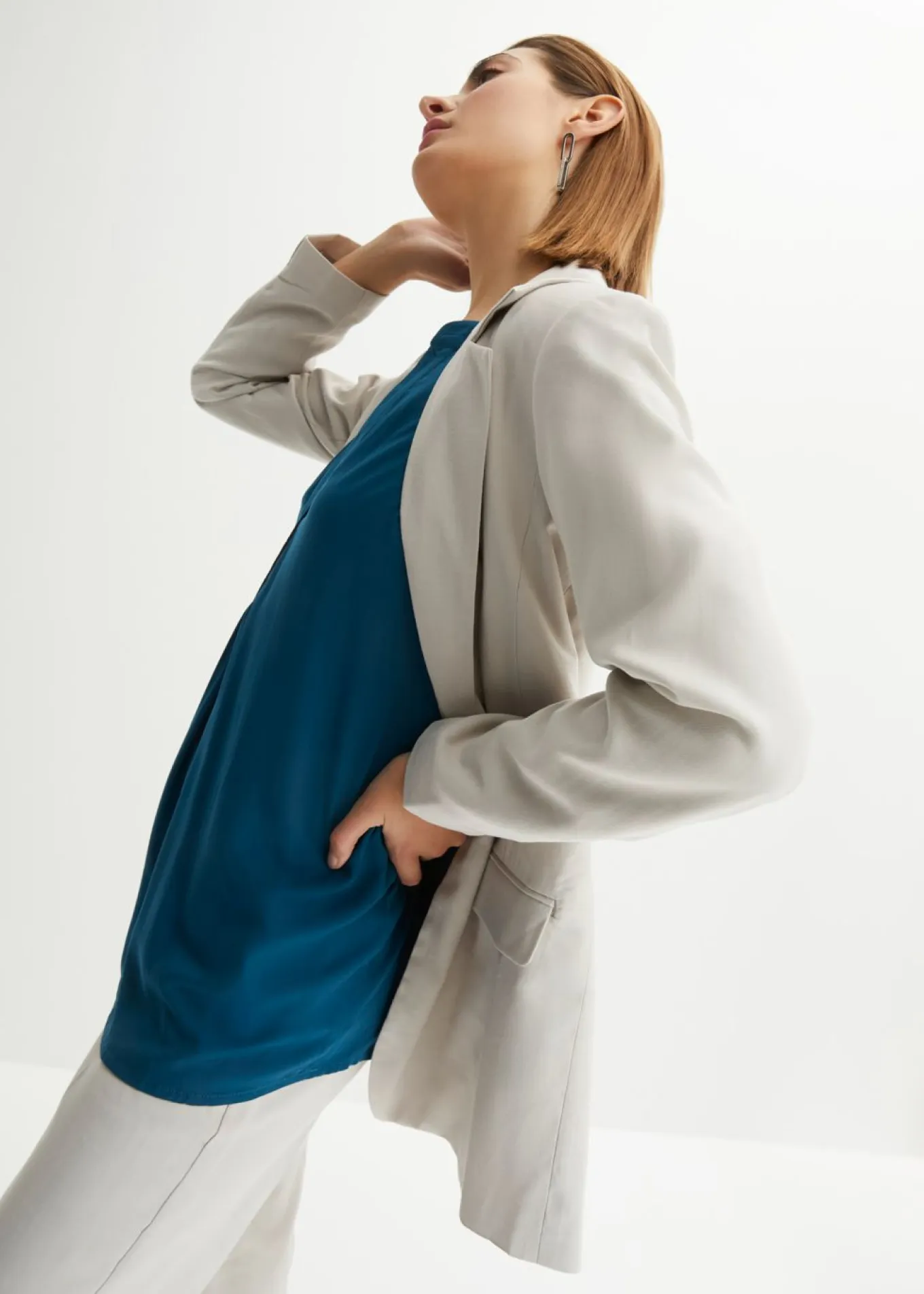 Blusa tipo túnica de viscosa pura