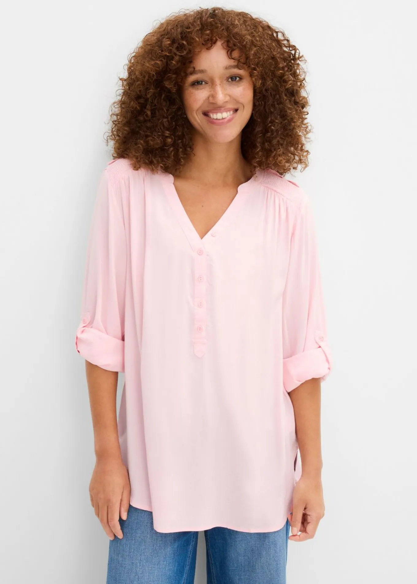 Blusa tipo túnica de viscosa suave